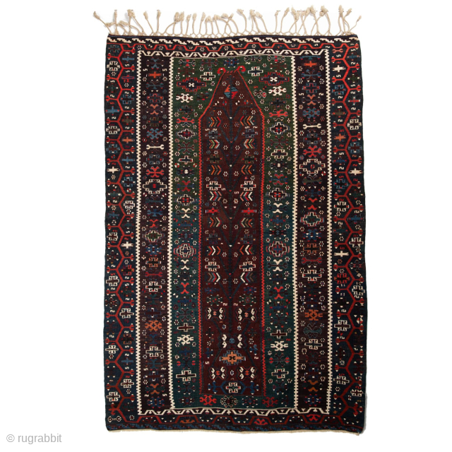 Antique Aydin Cine Kilim Turkey, 4’3 x 6’4 Ft.                        