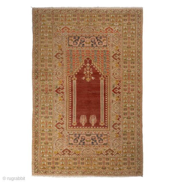 Antique Turkish Apple Ghiordes Rug, Circa 1880, 3’11 x 5’11 Ft.                      