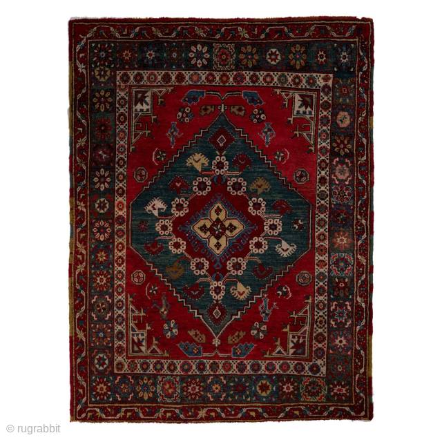 Antique Turkish Dazkiri Village Rug, Great Color, Circa 1870, 4’2 x 5’5 Ft.                    