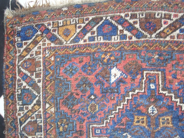 Small Khamseh Tribe Rug,all orginal not a single repair nice condition without any repair,good colours shiney wool,Nice desigen,Size 3'4"*2'10".Hand washed Ready for use.Please see other items also.      