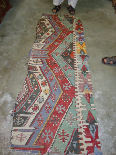 Anatolian Kilim Fragment with some synthetic colours,not for condition concious.E.mail for more info.                    