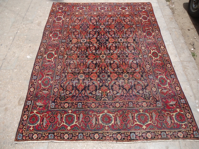 Beautiful Yezd carpet with herati pattren,very nice colors and fine weave,good age.E.mail for more info.                  