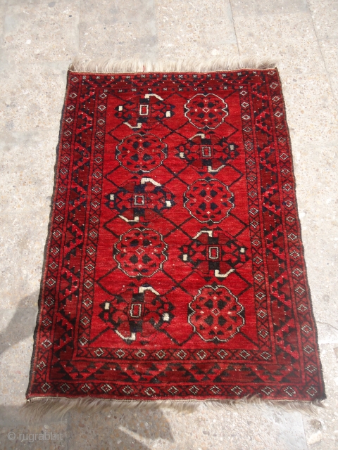 Afghan Beshir Rug,with beautiful red,and design.Ready for the floor.E.mail for more info.                     