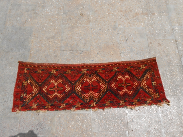 Beshir Trapping or Jalor,very nice design.Hot red,soft shiny wool,all original without any repair or work done.Size 4'7"*1'5".E.mail for more info and pics.           