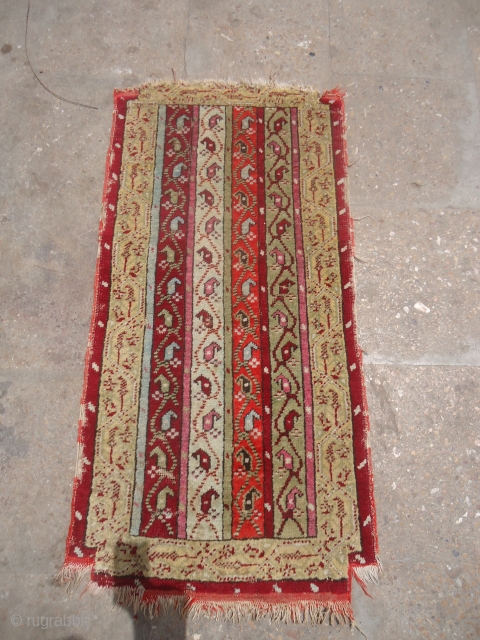 Yastik with beautiful stripe design and good colors,as found without any repair or work done.Size 3*1'6".E.mail for more info and pics.            