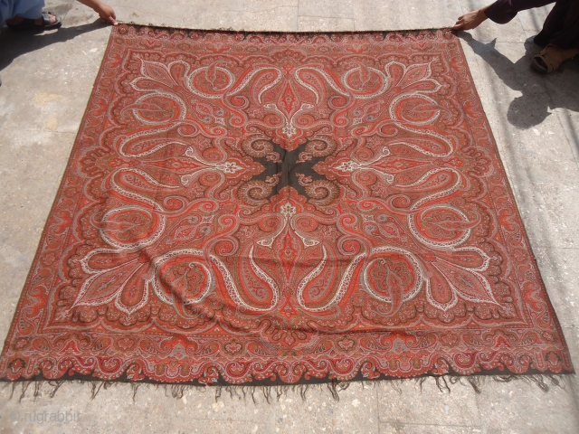 Old French Kashmiri Shawl with good colors design and condition.E.mail for more info and pics.                  