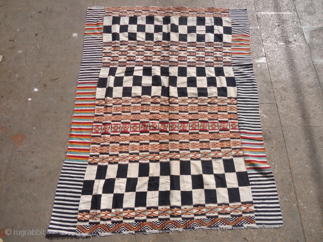 Lets play chess,Arkila old Kilim fragment with very beautiful unusal colors,very fine weave,good condition and age.Size 5'*3'8".E.mail for more info and pics.           
