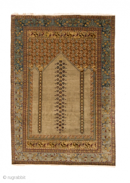 Fine Antique Amritsar Rug
Region: Northern India
Size 1.79m x 1.25m
Circa 1880

This is an extremely finely woven rug with a classic ‘mihrab’/’niche prayer rug’ design. The weave and beautiful patina evident in the rug  ...