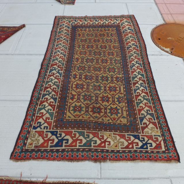 Hi All! A real nice Caucasian rug with yellow field. Please look at my other beauties for sale. just click and get on my page. I'll be happy to answer any of  ...