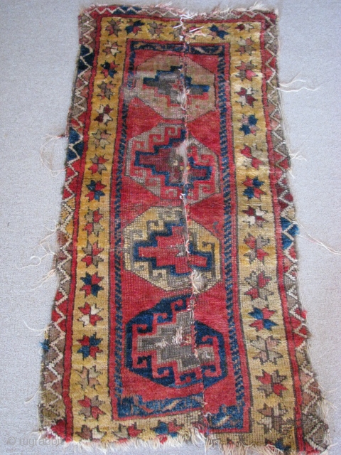 Atique pillow rug from central anatolia(konya)secend half of 19th century, size: 123cm x 60cm - 4.03ft x 1.96ft. To visit my other collections, https://www.etsy.com/your/shops/KILIMSE         