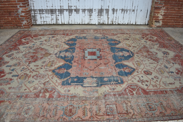 Special Antique Persian Serapi Heriz 
Circa 1900's, 10'10 x 14'1
Beautifully worn by time with repairs
SOLD!                  