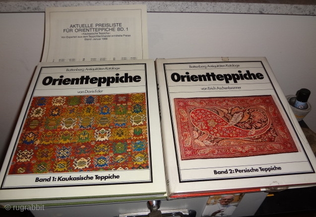 Orientteppiche 1 & 2, -1979 & -1981, von Eder & Aschenbrenner
Excellent condition, German language texts.
Price includes shipping worldwide.

E: vonsomogyi@gmail.com              