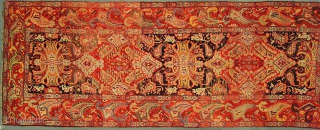 Caucasian Karabagh, c. 1918. 7 x 17 ft (205 x 520 cm), good condition, dated AH 1336. Truly a magnificent rug.            