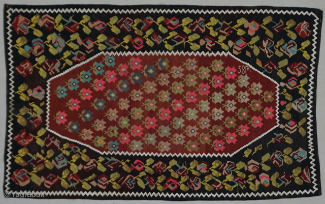 Superfine Bessarabian Kilim, dated 1956. 4½ x 7½ ft (140 x 225 cm), good condition. Probably woven by Armenians. We're having trouble with rugrabbit email. Please call me at +1 (952) 853-5000  ...