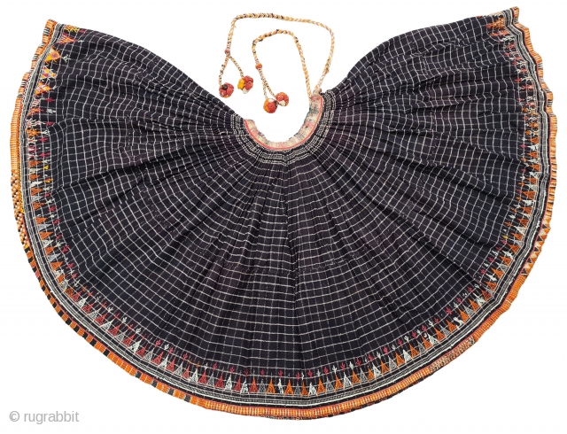 Ghaghra(Skirt)From Shekhawati District of Rajasthan. India. This is the Precious woolen Skirts of Young Girl of Bishnoi Group in the Shekhwati District. Its size is L-80cm Round is 680cm(20210213_143933).    