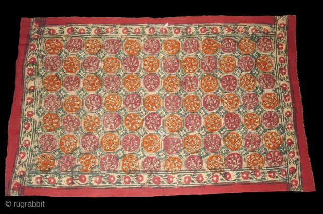 Saudagiri Block Print(Cotton Khadi)From Gujarat,India.Its size is 105cmx165cm(DSC00137 New).                        