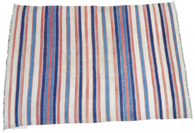 Khadi (Cotton) Striped Jail Dhurries From Kutch Gujarat,India.C.1900.Good Condition.
Its size is 160cmX242cm(Large-size)(DSC05321).                     