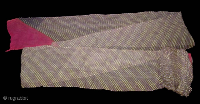 Lahariya Tie and Dye Mothara Turban From Sekhawati District of Rajasthan.India.Its size is near by 15 to 18 miters.Condition is good,Its never been Used(DSC04922 New).        