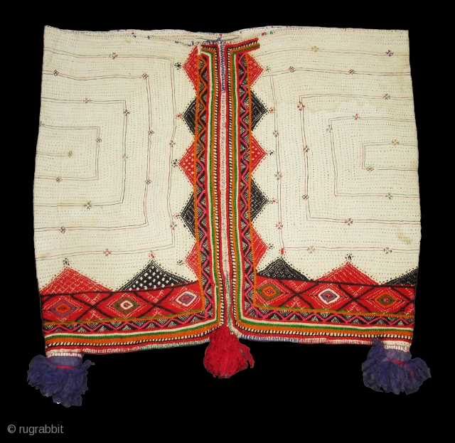 Embroidery Dowry Bag from Saurashtra Gujarat India.Embroidery with wool on Cotton,From Charan Gadhvi family.its size is 48cmX57cm(DSC02398 New).               