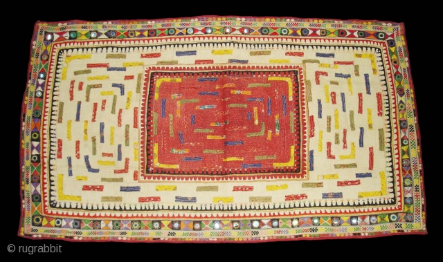 Embroidered and Printed Patch work Quilt From Dwaraka Region of Saurashtra Gujarat. India.very fine quilted and Patch work.Rare kind of Piece.Its size is 67cmX118cm(DSC02309 New).        