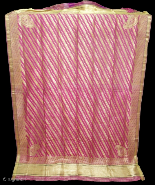 Dupatta Zari brocade(Real Silver and Gold) from Jamnagar Gujarat India. Made to order for some Royal Rajput Family.Condition is very nice. Its size is 155cm X 250cm(DSC04473 New).     