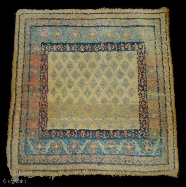 Carpet Sampler Probably from Agra,Utter Pradesh.India.Early 18th century.Its size is 60cmX60cm.About the Condition,its need cleaning.Very Rare Piece(DSC05490 New).               