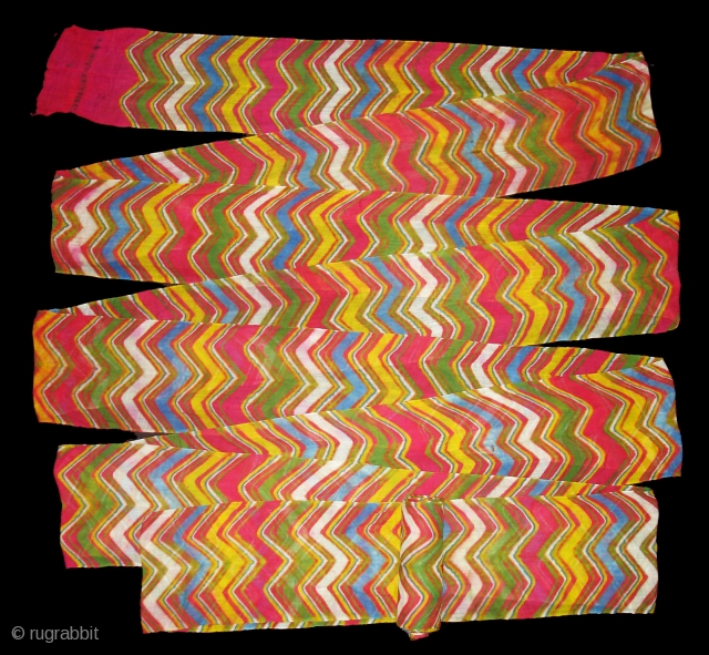 Multi-Colour,Lahariya Tie and Dye Mothara Turban From Sekhawati District of Rajasthan.India.Its size is near by 15 to 18 miters(DSC06315 New).             