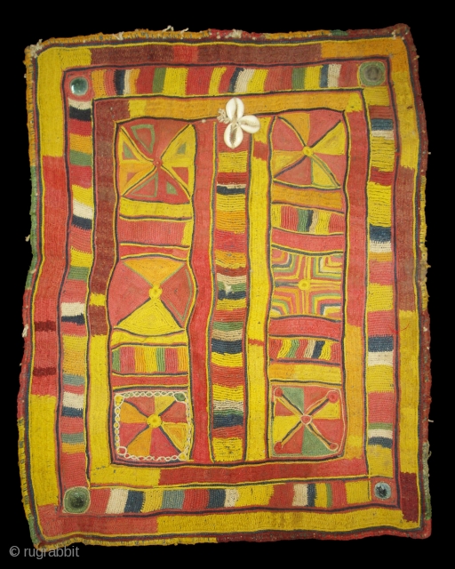 Ceremonial Banjara Gala From Karnataka,South India. India.Embroidered on cotton. Gala is traditionally used by women to carry pots on their heads.C.1900.Its size is 28cmX37cm(DSC07022 New).        