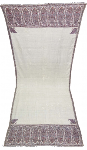 Highly Sikh Period Palledar Shawl of Kani Jamawar, From Kashmir, India. c.1820-1840. Its Size is 130cmx300cm (DSC08522).


                