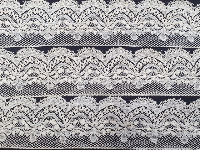 Very Fine Cotton Lace Border Net  From the Bengal Region of North-East India. But originally  made is piece in the Germany for the indian market. 
19th Century. Its size is  ...