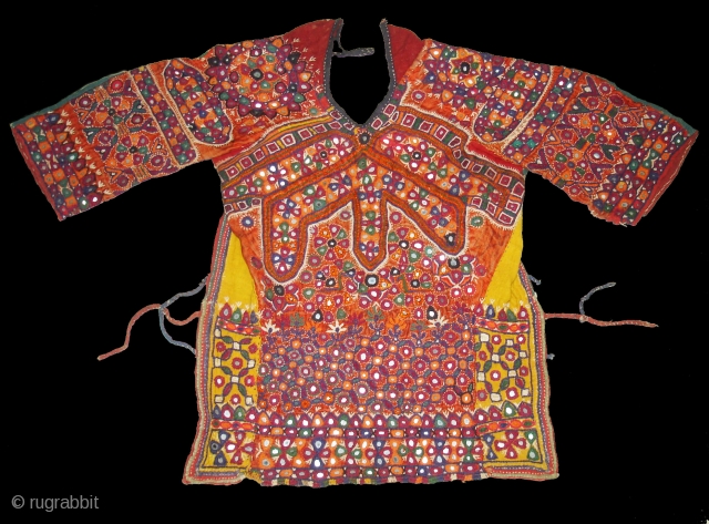 Ceremonial Womens Blouse(Kapada)FIne Mutwa Embroidery From Kutch Gujarat India.This were Traditionally used mainly Mutwa Community of Kutch Gujarat India.C.1900(DSC05852 New).             