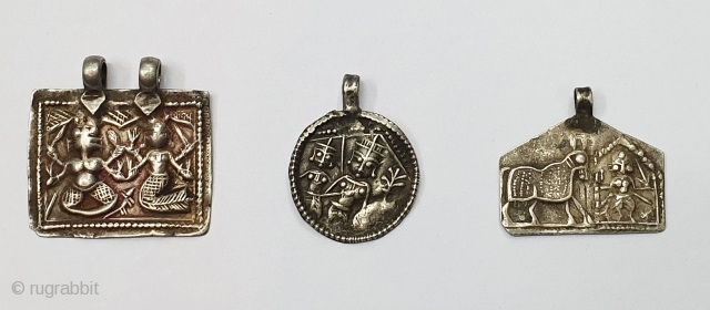 Tribal Indian Silver Pendant of Hindu God's Figures, From Kutch Gujarat India.India.C.1900 (20191221_162103).                    