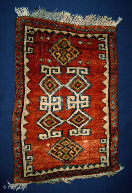 From Sonny Berntssons collection:
Antique East Anatolian Savak yastik, Elazig - Tunceli area.
46 x 70 cm
Circa 1850 - 1875
Long sides not original.
More info if you ask.
NOTE: E-mails are not always delivered to me  ...