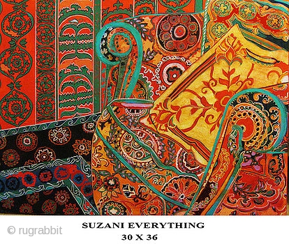 Textile bek, Suzani.  I am fascinated with the colours and am going from country to country to learn the incredible work
My blog is www.musingart.blogspot.com
My prices are reasonable
     