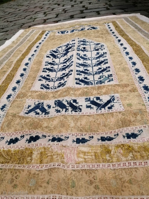 Antique  Greek Macedonian silk quibleh embroydery, 19th ottoman period
150x100                       