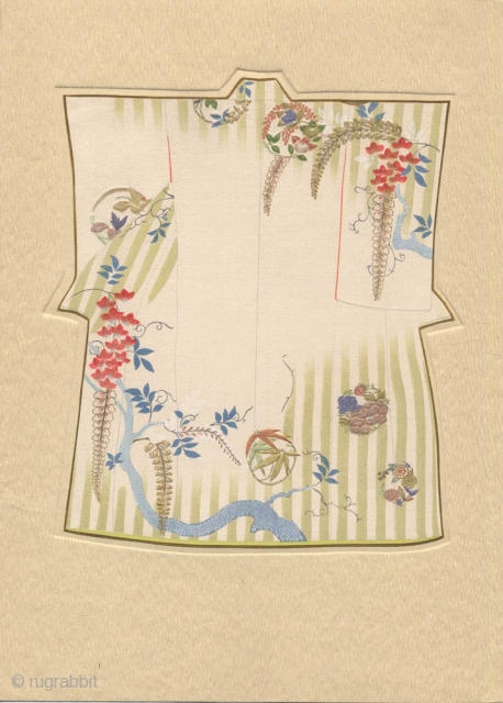 A very fine Japanese deluxe portfolio, Asuka Moyo (Asuka Pattern), complete with ten loose plates of kimono and obi designs, compiled by Nagai Toyotaro , published in 1933 by the textile section  ...