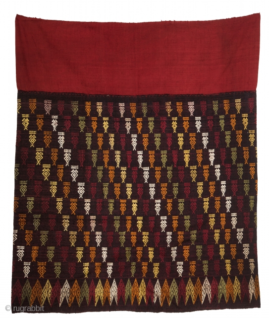 Sin Koh or Skirt decorated with discontinuous supplementary weft technique
Tai Daeng ethnic group
Nghe An Province Vietnam
1960's
cotton, silk, natural dyes              