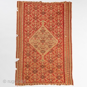 Beautiful Persian Senneh flat weave rug with good age .                       