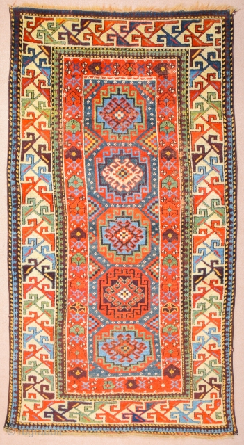 Middle of the 19th Century Persian Rare North-West Colorful Rug Size 117 x 214 cm It has great colors and rare border.           