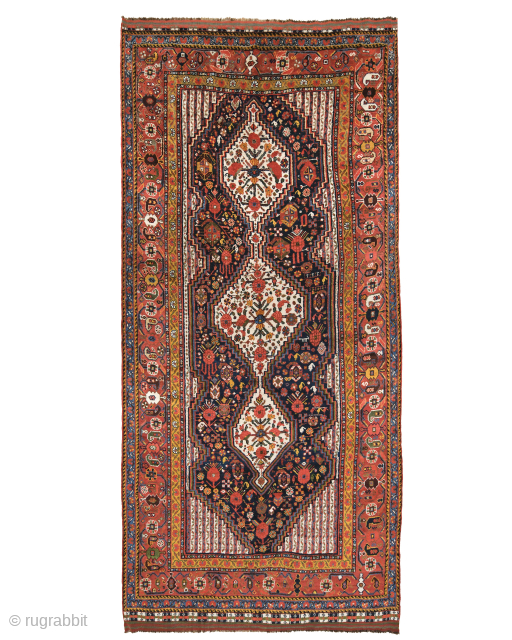 Late of 19th Century Persian Qhasqai Carpet
Size : 210 x 500 cm
please send me directly mail.
galleryaydinrugs@gmail.com                 