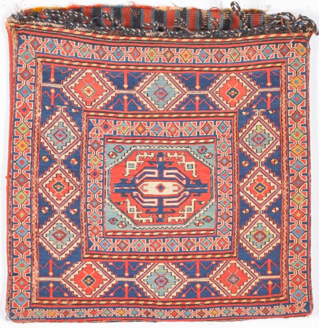 Second Half 19th Century South Caucasian, Azerbaijan Sumac Our attribution of this sumakh bag face is guided by Wertime who published an almost identical example. a further bag of this rare group  ...