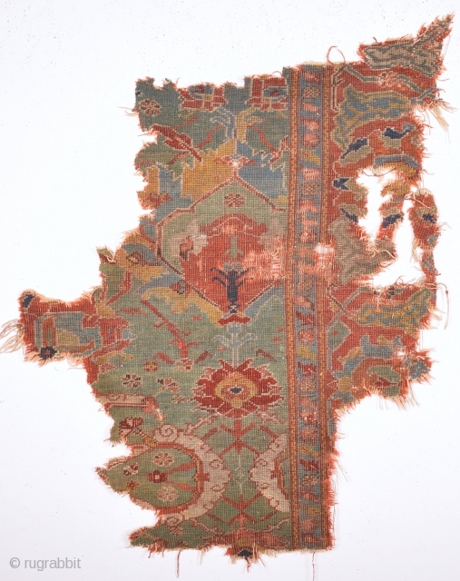 Early 18th Century Ushak Fragment It has great colors.Size 100 x 120 Cm                    