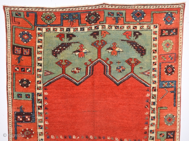 Early 19th Century Konya Ladik Rare Rug.It's in Really Good Condition.It Has Unusual Border.Size 110 x 153 Cm               