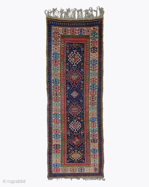 Colorful Geometric Tribal Looking  Caucasian Gendje Runner
Size : 105×285 cm
please send me directly mail
galleryaydinrugs@gmail.com                  