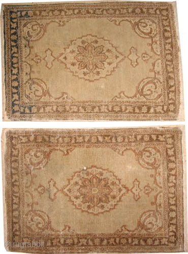 
Pair of Hajijelili-Tabriz, knotted circa 1910, antique, 54 x 78 cm, ID: K-3851
Knotted with hand spun wool, uniformly short pile, pail color, in its original shape, the second is 55x78 cm

  