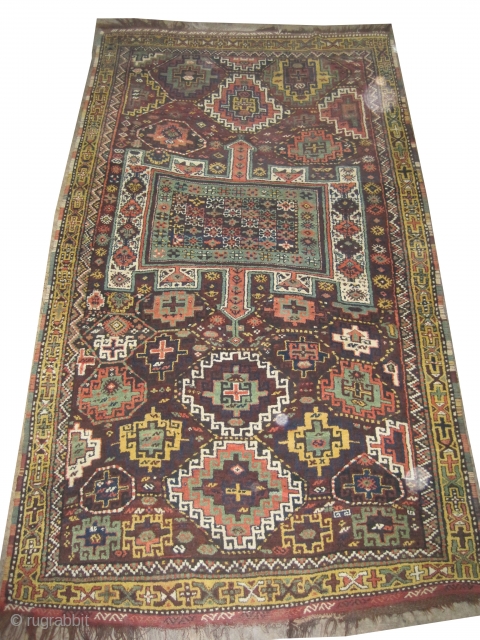 
Gutschan-Kurd Persian circa 1910 antique. Collector's item. Size: 310 x 175 (cm) 10' 2" x 5' 9"  carpet ID: W-90
Vegetable dyes, the black color is oxidized, the knots are hand spun  ...