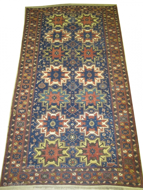 


Lezgi Caucasian knotted circa in 1912 antique, collector's item, 308 x 168 (cm) 10' 1" x 5' 6"  carpet ID: W-3
The black knots are oxidized, the warp threads are cotton, the  ...