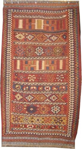 	

Qashqai Kilim Persian circa 1915 antique. Collector's item, Size: 290 x 160 (cm) 9' 6" x 5' 3"  carpet ID: A-1018
Perfect condition, vegetable dyes, fine woven with hand spun wool, all  ...