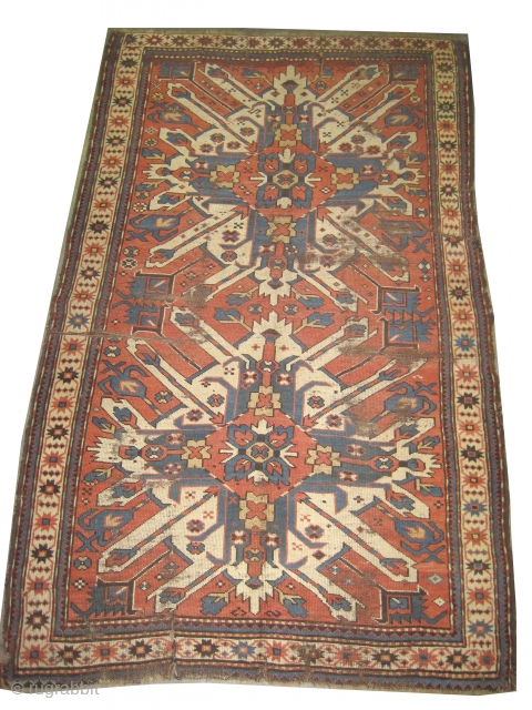 


Tchelaberd-Kazak Caucasian knotted circa 1885 antique, collectors item, 217 x 134 cm 
 carpet ID: K-4230
The black knots are oxidized, the knots are hand spun lamb wool, the warp and the weft  ...