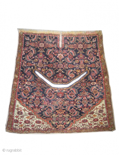 Horse cover Farahan Persian circa 1890 antique. Collector's item. Size: 100 x 88 (cm) 3' 3" x 2' 11"  carpet ID: K-4054
The horse cover is very fine knotted and, high pile,  ...